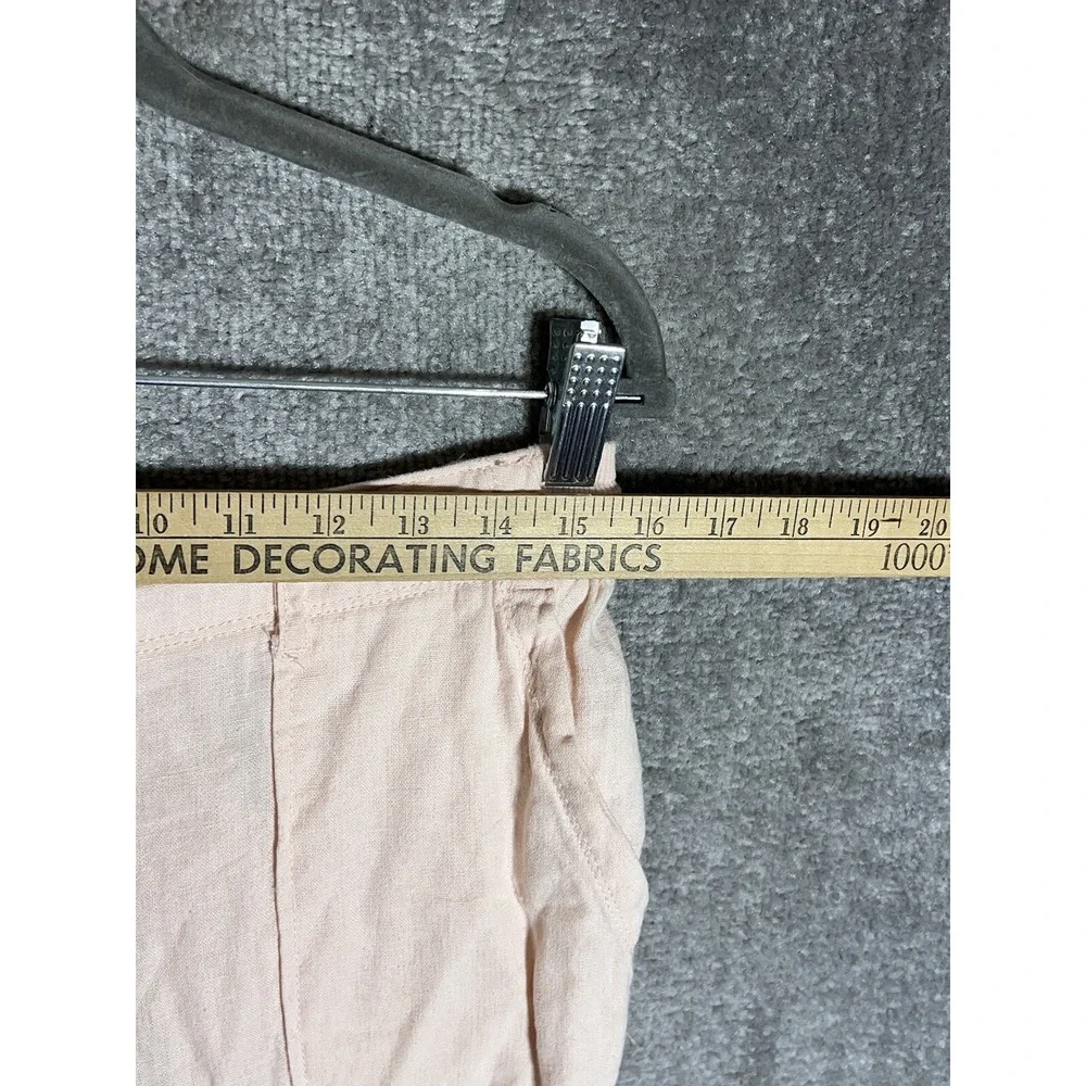 Alexander Jordan Linen Blend Pants Women Size Small Pink Pockets Drawstring